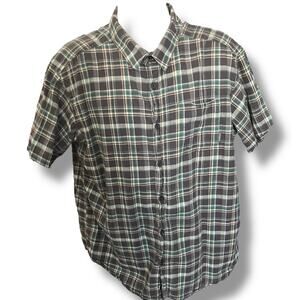 Columbia Plaid Button Up Shirt XL Cotton Short Sleeve Outdoor Casual